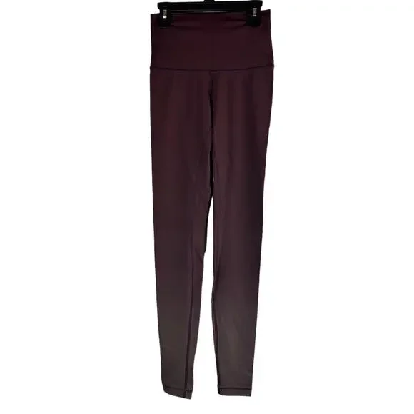 Lululemon Wunder Under Pant Hi-Rise Ombre Black Cherry Leggings Women's Size 4 - Picture 6 of 11